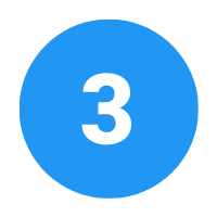 Number 3 Blue Circle