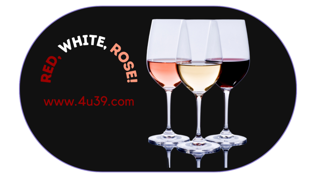 Wine White Red Rose Glasses