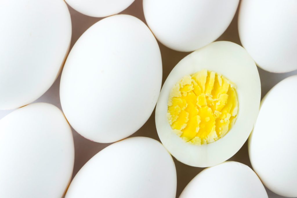 boiled egg cut in half long way